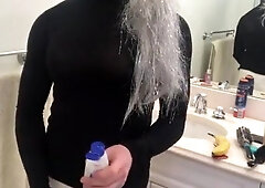 Steaming Crossdresser Gets Plumbed by Banana