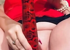 Valentines red roses floozy female jizz flow