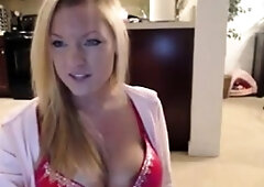 Blonde College Girl Shows Off Her Assets