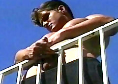 Falcon Studios: Musclestud Matt Strokes on the Railing