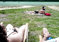 I show off in front of a stranger on the beach, until I get him to masturbate and