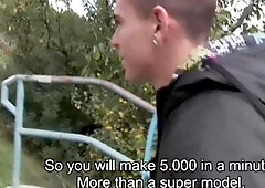 Czech Hunter: Czech blowjobs outdoors