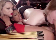 Lesbians fisting and fucking at party