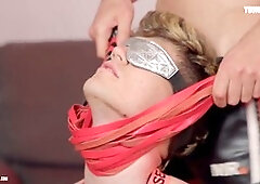 Getting used like a slut - She stuffs all kinds of things up my ass, even a dildo machine.