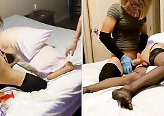 Stepsis using Large Dildos and Double Anal to Stretch my Screw Aperture so this babe can Fist me