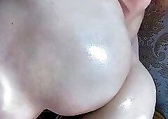 Big ass blonde woman likes to bend over and rub her pussy until she cums