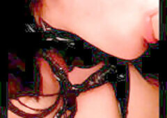 Soumise, pink tape bondage, amateur bdsm