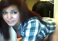 Ladyboy wanking her cock with a fleslight till she cum inside