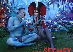 Avatar hottie Salome Gil is jumping on a huge wiener in the cowgirl pose