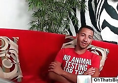 Cute latin checking out some cock