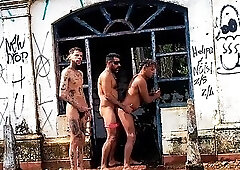 Hot boys having intense sex on an abandoned farm.