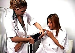 Skilful nurse examines a tart