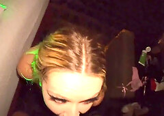 Curvy wives let loose at a secret swingers party with steamy threesomes and creampie