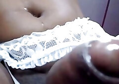 Busty shemale webcam model cums multiple times