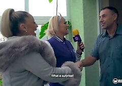 Hot tattooed porn star Dana Jayn meets German newbie Peter Korn for a wild fuck. She sucks his cock, gets her pussy licked good then banged from behin