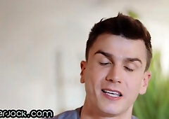 Muscular jock nympho strokes hard cock b4 cums hard