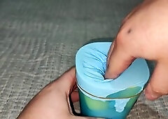 Chilean babe gets wet in the shower with nylon on