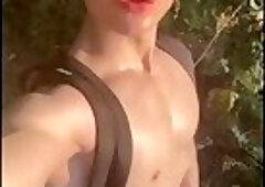 Risky Masturbation In The Woods Ends With A Powerful Cumshot