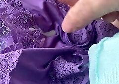 Aged fashioned g-string jerk and spunk