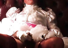 Sissy's Spunk Fountain Into Nylon Nylons