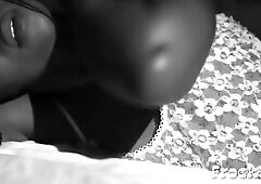 Raunchy tension is in the air as alluring black TS Vanniall teases herself sluggishly, but her pulsating schlong desires attention, so that babe tugs 