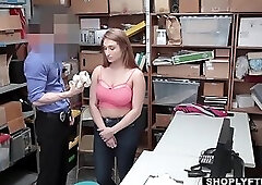 juggs hot thief busted with fucked by a security guard