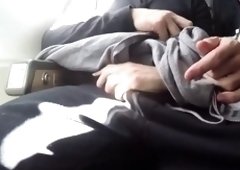 Naughty blonde teen gives a nice blowjob in a public place