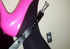 Caning Bitch Norah before pounding her holes