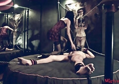 Mistress giving femdom discipline to her sub