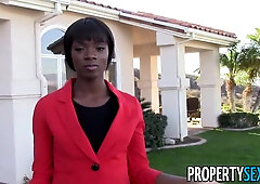 Hot Black Bones Home Buyer On Camera With Real Estate Agent