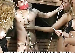 Mean Lady Boy Dominant Bitchs Destroy A Dude