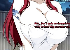 Erza Scarlet has offered u to play a beautiful facile game... If u wanna get paizuri from her as a award, u must chase her jerking off pace obediently