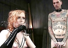 Submissive dude gives a blowjob 69 style and gets his anus rammed