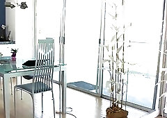 Lactating ebony shemale Saline Simone fucked bareback by a big white cock