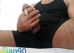 Male Jerking Off With Groaning and Thick Spunk flow