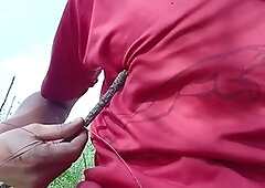 Young Twink Pisses in Field