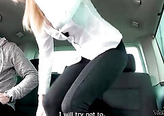 We spot a cute little golden-haired in high heels all by herself and pull up on her for some questioning. That babe's very flirtatious and it app