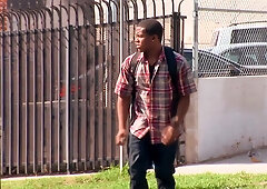 Skinny black thug fucks his friends face after giving head