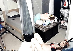 Ginger-Haired Pandora attempts to be a Gun Bunny, finishes up frolicking with a ass-plug instead!