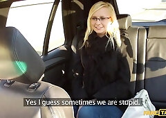 Nerdy Blonde Skunk In Glasses Gets Back At Cheating Boyfriend By Fucking Cabbie - Emily Sweet