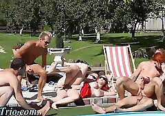 Aroused bisexuals throw an orgy outdoor