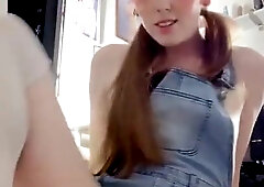 Cumslut Femboy Cosplayer Showcases Knob and Cock-squeezing Rosy Butt hole