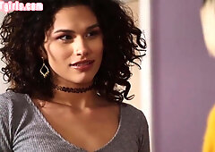 T-Girl brunette hair likes office anal banging and riding