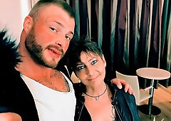 Cute-looking inked babe with big boobs Rubina rides on a huge penis