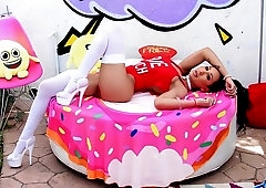 Big-tit slut Amia Miley looks so hot in the doggy style pose