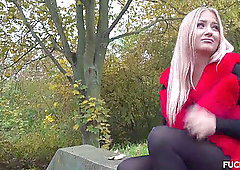 light-haired gives her saviour some sudden romp