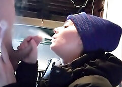 Wearing A Northface CIGARETTE SMOKIN' BJ IN GARAGE