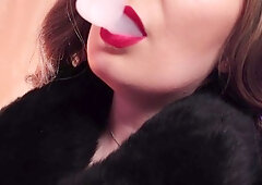 Arya Grander In Asmr Fur Coat Fetish, Vaping Smoking With Leather Gloves