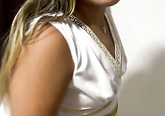 Halloween, a hotty clothed as Artemis, the domme of love, gets a stranger's schlong in swap for some candy.