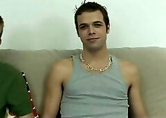 Broke straight with boner having gay porno